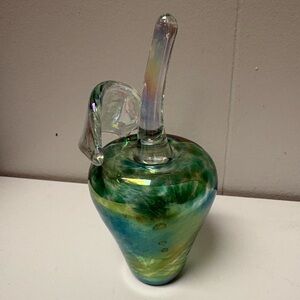 Krystyna Glass Apple Paperweight Designed by Canadian Artist Jan Benda Signed